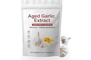 Shrandi Elare Aged Garlic Extract 7500mg Odorless - Organic Aged Garlic Extract Capsules for Heart & Immune Antioxidant Supplements, Non-GMO, Gluten-Free, Vegetarian, 300 Softgels