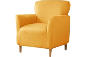 HAOYONG Banquet Armchair Slipcover Stretch Velvet Chair Covers 1-Piece Armchair Sofa Covers Soft Arm Chair Cover Removable Washable Single Couch Covers Furniture Protector for Living Room