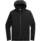 SPORT-TEK Unisex Circuit Hooded Full Zip | Zip Up Hoodie for Men & Women, Light Spring Jacket for Gym & Casual Wear Deep Black