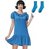 Maisolly Women's Halloween Costume Adult Puff Sleeve Mini Cospaly Party Dress