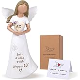 XPLOREFIELDS 60th Birthday Gifts for Women, 1966 Happy Birthday Angel Figurine Decorations for Woman, Sculpted Hand-Painted Figure Gifts for Old Woman,Mom,Wife,Friends,Sister