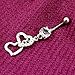 HuntGold 1X Stylish Belly Ring Dangle Jewellery Rhinestone Double Heart Navel Ring
