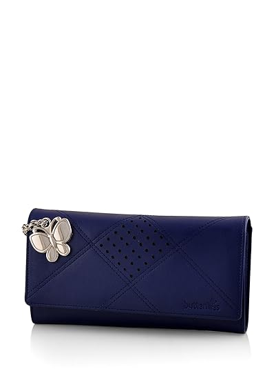 Butterflies Womens Wallet (Blue) (BNS 2385BL)