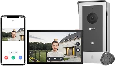 Video-Türsprechanlage, WiFi Türklingel mit 7" Farb-Touchscreen, 1080p Nachtsicht und Zwei-Wege-Audio, Gegensprechanlage mit Fernentriegelung, Dualband-WLAN, schlankes Design, CP5