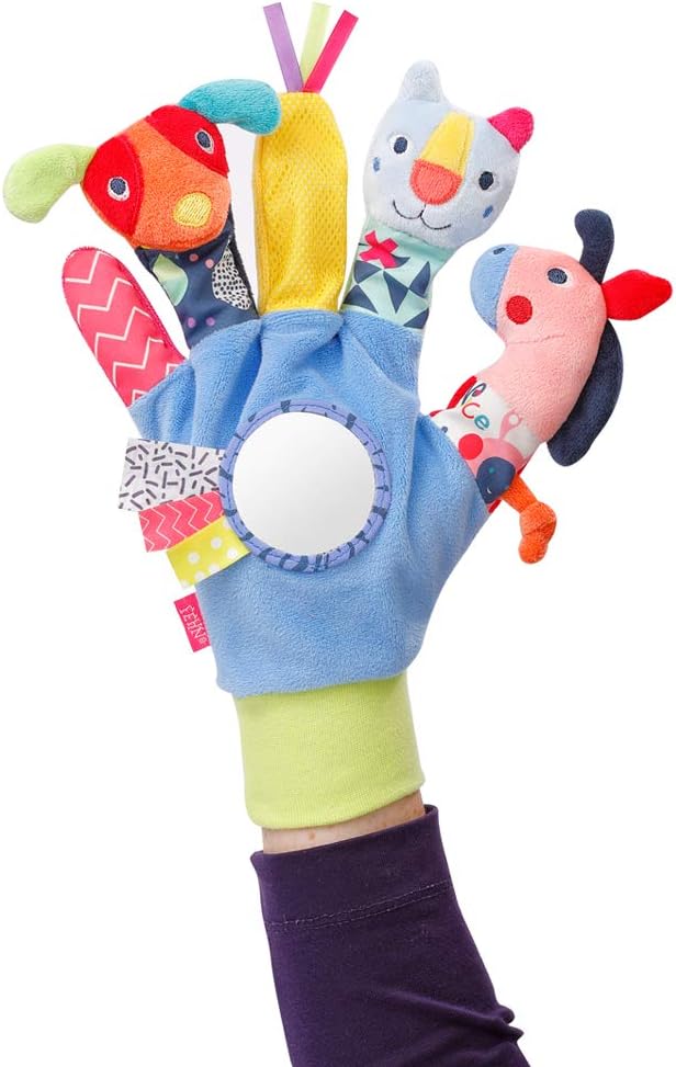 Fehn 055429 COLOR Friends Play Glove, Finger Puppet Glove for the Right Hand, for Babies and Toddlers from Newborns Upwards - Image 3