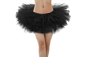 MOZYRENL Tutu for Women Adult - 5 Layered Classic Tulle Skirts Halloween Costume Tutu for Women 80s Tutu Skirt