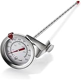 KT THERMO Candy/Deep Fry Thermometer with Instant Read,Dial Thermometer,12" Stainless Steel Stem Meat Cooking Thermometer,Bes