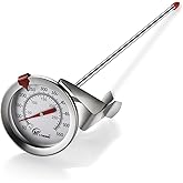KT THERMO Deep Fry Thermometer With Instant Read,Dial Thermometer,12" Stainless Steel Stem Meat Cooking Thermometer,Best for 