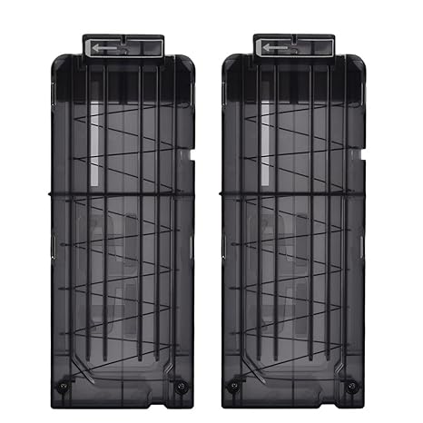 LoKauf 2St.12 Zubehör Dart Clip Schuss Magazine für Nerf N-Strike Elite(Transparente Schwarz)