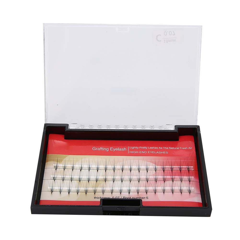 Individual False Eyelashes, 5 Root 0.07 C Curl Medium Length Soft Individual Cluster Eyelashes Mink Fake Eyelashes Extension Grafting False Eyelashes 8mm/9mm/10mm/11mm/12mm(10mm)