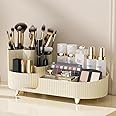 Bemgue Makeup Organizer for Vanity, 360° Rotating Countertop Makeup Organizer with Brush Holder, Large Capacity for Cosmetics, Skincare, Perfumes -Cream