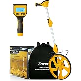 Zozen Measuring Wheel Digital Display, Imperial &amp; Metric, High Precision | 3-Section Foldable, Backlit Display, Measure Wheel Roller Up to 9,999.99Ft/9,999.99M, Kickstand, Include Portable Backpack