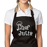7th Hill Custom Aprons for Women and Men, Personalized Chef Apron, Personalized Kitchen Apron with Pockets, Grilling & Cooking Aprons, Delantales de Cocina para Mujer, Gifts for Chefs