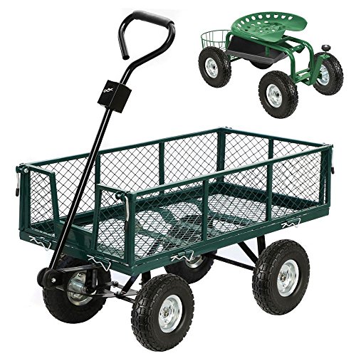 go2buy 4 Pcs 10Inch Solid Rubber Tyre Wheels for Garden Utility Wagon