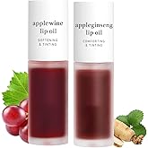 NOONI Korean Vegan Lip Oil - Applewine, 0.12 Fl. Oz. + Korean Lip Oil - Appleginseng, 0.12 Fl. Oz. Bundle