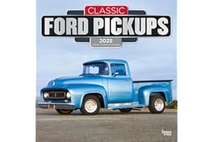 Classic Ford Pickups OFFICIAL | 2025 12 x 24 Inch Monthly Square Wall Calendar | Foil Stamped Cover | Plastic-Free | BrownTrout | Motor Truck