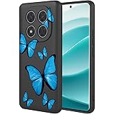 KOARWVC Phone Case for Redmi Note 14 Pro 5G Case, Cute Butterfly Pattern Design Slim Protective Soft TPU Bumper Phone Cover for Xiaomi Redmi Note 14 Pro 5G Black Butterfly