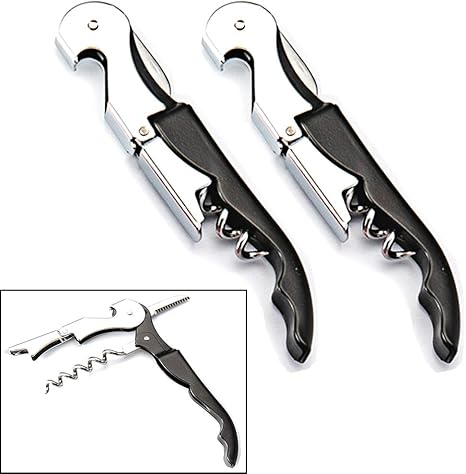 Amazon Loveq ワインの栓抜き 2個 多機能栓抜き ホイルカッター付きステンレス鋼栓抜き ウェイターコルク栓抜き 黒 ワインオープナー オンライン通販