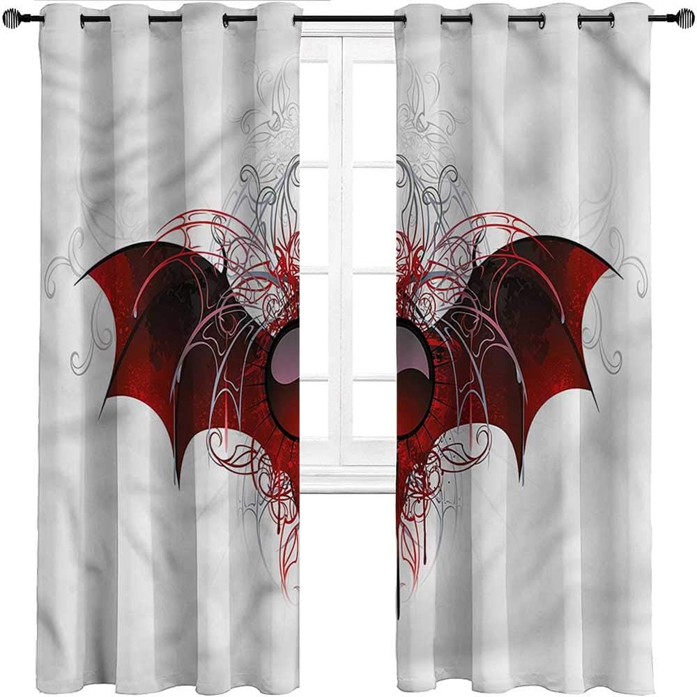 HouseLookHome Room Darkening Curtain Vampire Privacy Window Treatment Curtains/Panels/Drapes Dragon Wings Victorian for Bedroom Girls Room Decor 2 Grommet Top Curtain Panels, 27