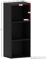 Vida Designs Oxford 3 Tier Cube Bookcase Black Wood Shelves 80cmH 32cmW 24cmD view 3