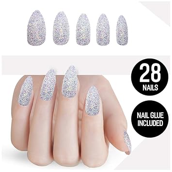 Buy Tip Beauty Glitter Fake Nail Kit Faux Nails For Women Fake