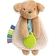 Itzy Ritzy - Itzy Lovey Including Teether - Baby Lovey with Teether, Textured Ribbons & Dangle Arms - Features Crinkle Sound, Sherpa Fabric and Minky Plush (Puppy)