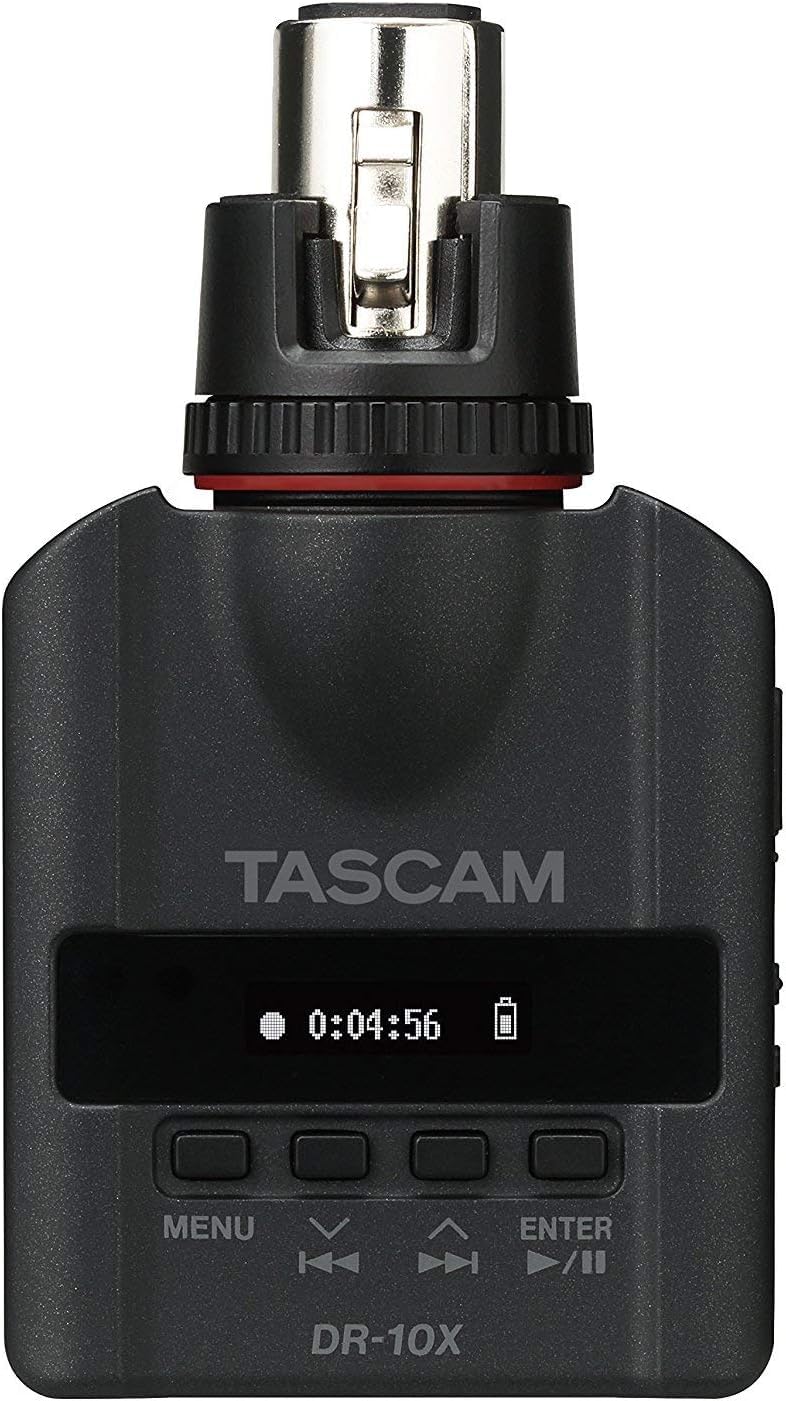 TASCAM Plug-On Micro Linear PCM Digital Recorder for XLR Microphones, Black (DR-10X)