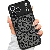 AIGOMARA Case Made for iPhone 17 Pro Max [Compatible with MagSafe] Black Leopard Pattern Design for Women Girls Men Soft TPU Bumper Hard PC Back Anti-Fall Shockproof Protective Slim Magnetic Cover
