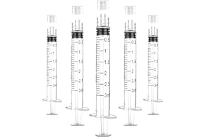 3ml Luer lock Syringe with Cap, 50 Pack Plastic Syringes without Needles, Individually Packaged in Sterile, Suitable for Labo