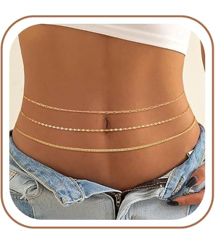 Amazon.com: Waist Chain Belt Multilayer Gold Silver Sun Moon  display picture 2