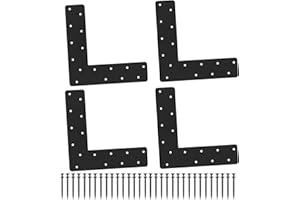 XIHUWZ 4 Pcs L Shape Flat Bracket. 11.8"x 11.8" Mending Plate, Heavy Duty Right Angle Brackets, Corner Bracket, L Shape Plate Fit 4x4,6x6 for Repair House,Furniture,Pavilion,Truss framing