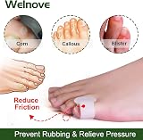 Welnove Gel Toe Separator Pinky Toe Spacers 12 Pack Little Toe Cushions view 3