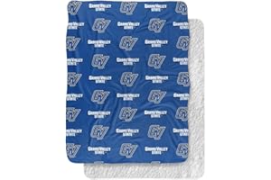 LOGOVISION Grand Valley State University Blanket, 60"x80" Logo Pattern Silky Touch Sherpa Back Super Soft Throw Blanket