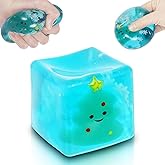 Ice Squishy Stress Cube Fidget Toys Adults, Luminous Christmas Tree 5cm(1.97") Glow in The Dark Sensory Toys for Kids with Autism for Kids Squeeze Toys for Anxiety Stress Relief