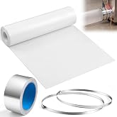 Frienda 1 Kit 200 ft x 22" Lay Flat Ducting Poly Tubing Roll, Fits 8" and 12" Blowers, 20 Pcs 12"(Diameter) adjustable 304 Stainless Steel Duct Clamps &amp;1 Roll Aluminum Foil Tape for Ductwork Sealing