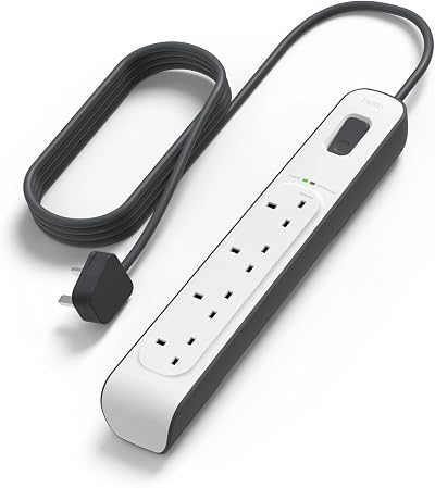 Belkin 4 Way 4 Plug 2 m Surge Protection Extension Lead White