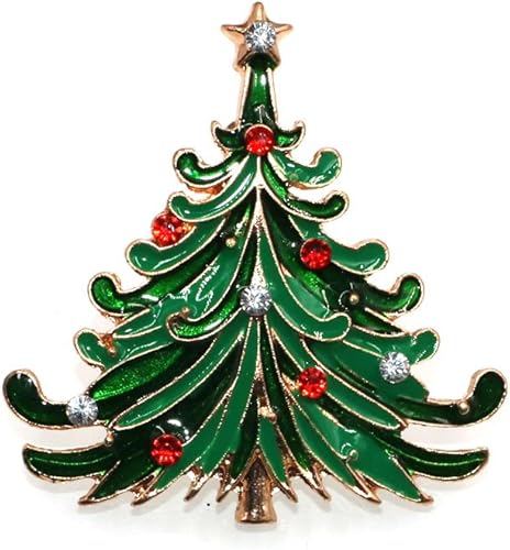 Amazon Kozeeyクリスタル ラインストーン クリスマスツリー ブローチピン シャツ 襟のクリスマス プレゼント ブローチ 通販