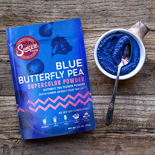 Suncore Foods Blue Butterfly Pea Supercolor Powder, Blue Food Coloring