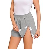 Deyeek Women's Tear Away Shorts Side Split Open Cotton Leg Breakaway Post Surgery Recovery Bottoms