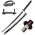 lkjad Cosplay Swords Tanjirou Samurai Sword, Katana Sword Plastic Toy Sword for Costume Play Halloween Cosplay Gift 40 in