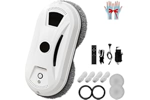 Automatic Smart Window Cleaning Robot, Window Cleaner Robot, Dual Water Spray Glass Washer with Remote Control, Safety Rope f