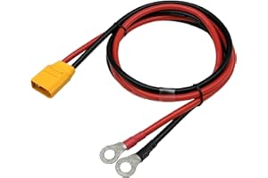 NUOFANY XT90H XT90 to O Ring Terminal Cable,XT90 Male to O Ring Connector Cable with 1M 10AWG Silicon Wire for RC Lipo Battery FPV Racing Drone Solar Power Station