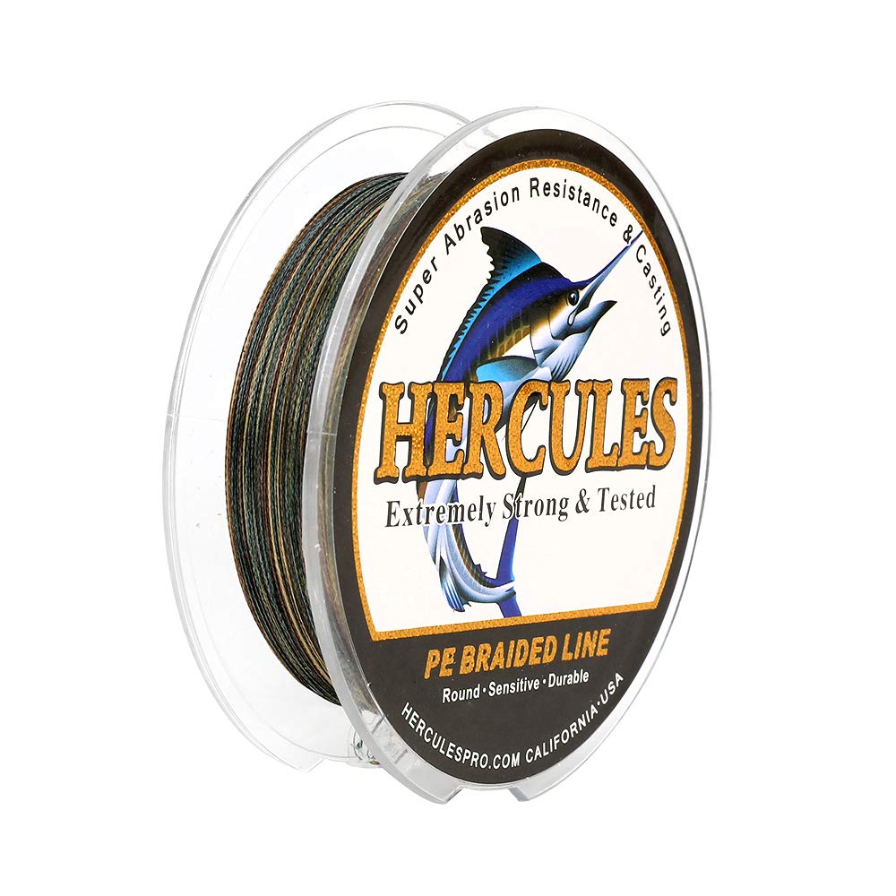 Hercules Super Strong 100M 109 Yards Braided Fishing Line 8 LB Test for Saltwater Freshwater PE Braid Fish Lines 4 Strands - Camouflage, 8LB (3.6KG), 0.10MM — image 1