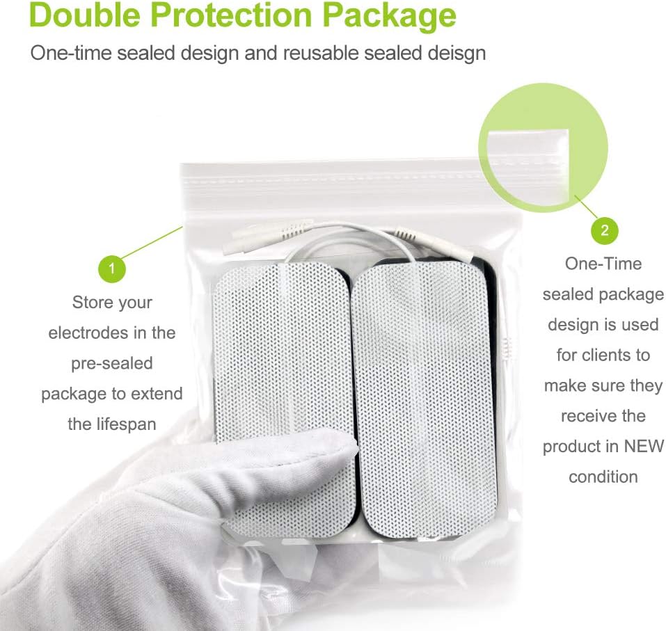 AUVON TENS Unit Pads 2X4 8 Pcs, 3rd Gen Latex-Free Rectangular Replacement Pads Electrode Patches with Upgraded Self-Stick Performance for Electrotherapy: Health & Personal Care