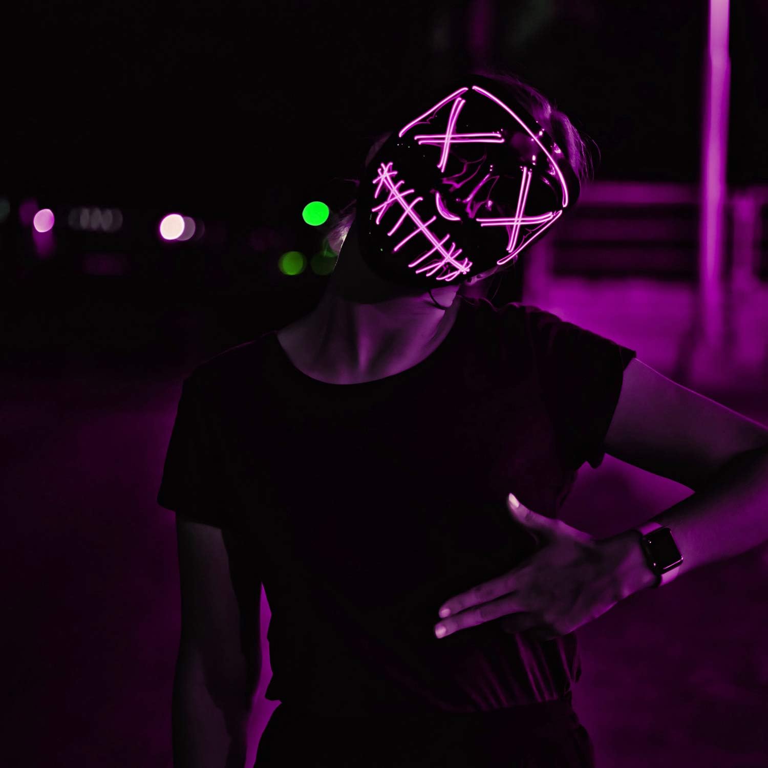 Original Cup The Purgeยฎ LED Mask, Led Mask Nightmare Pink - Image 5