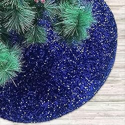 FUHSY Royal Blue Christmas Tree Skirt 46 Inch