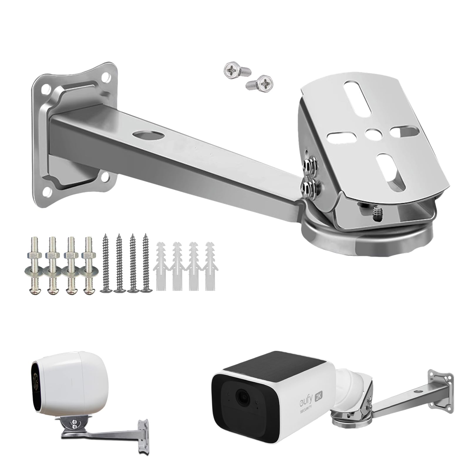 WiTi Stainless Steel Wall Mount Bracket for Surveillance Camera, Extension Arm Holder for Eufy Solocam s220,, Security Surveillance Systems Installing Indoor and Outdoor