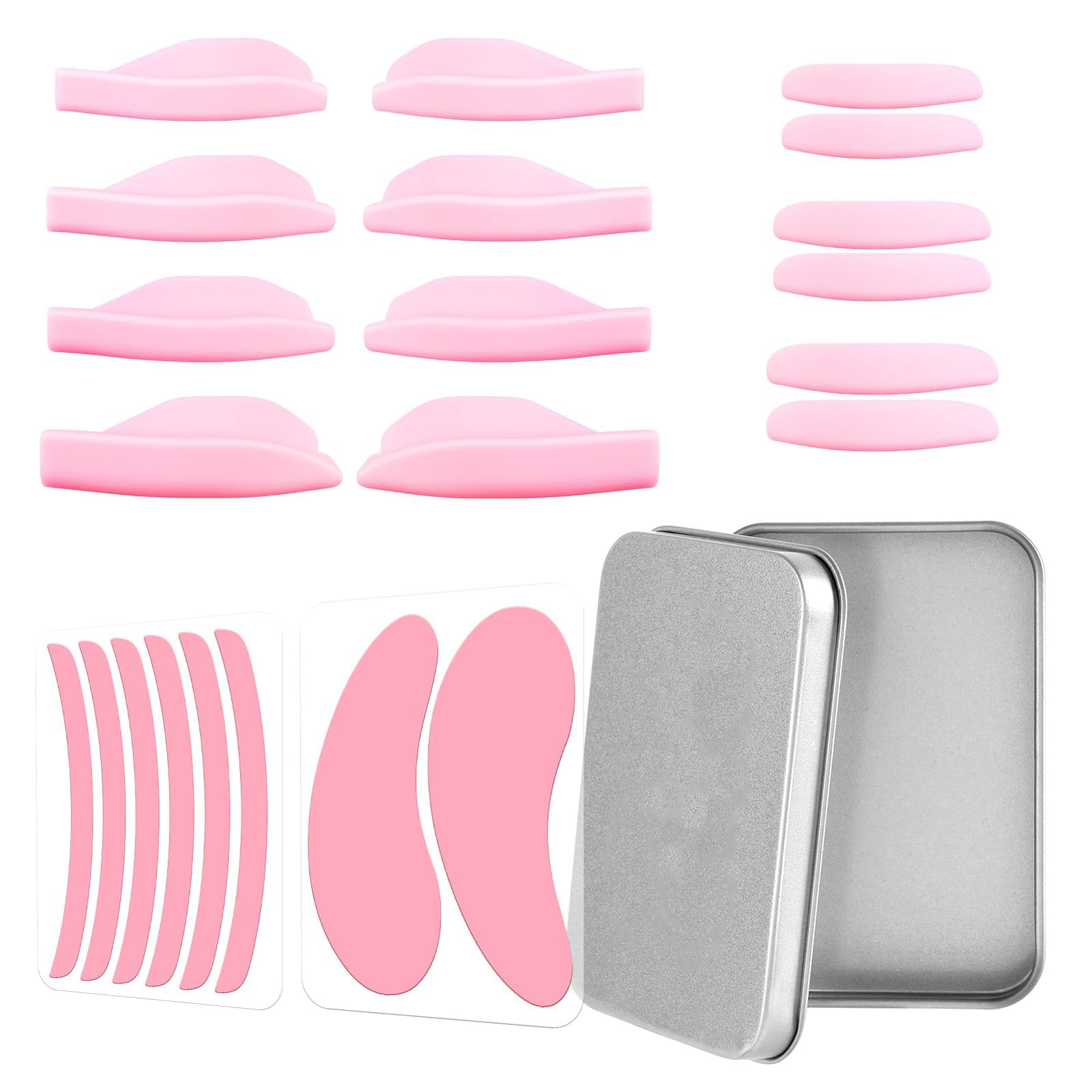 CVNRCLP 3-in-1 Lash Lift Pads - Reusable Silicone Eyelash Curling Tools for DIY Keratin Lash Perm at Home - Includes Eye Patches & Lash Lift Ribbons