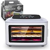 Septree Compact Food Dehydrator, 4 Stainless Steel Trays Fresh Dryer Machine for Jerky Herbs Fruit Veggies Snacks, with Digital Timer | 190F Temperature Control, Great Size for Small Family
