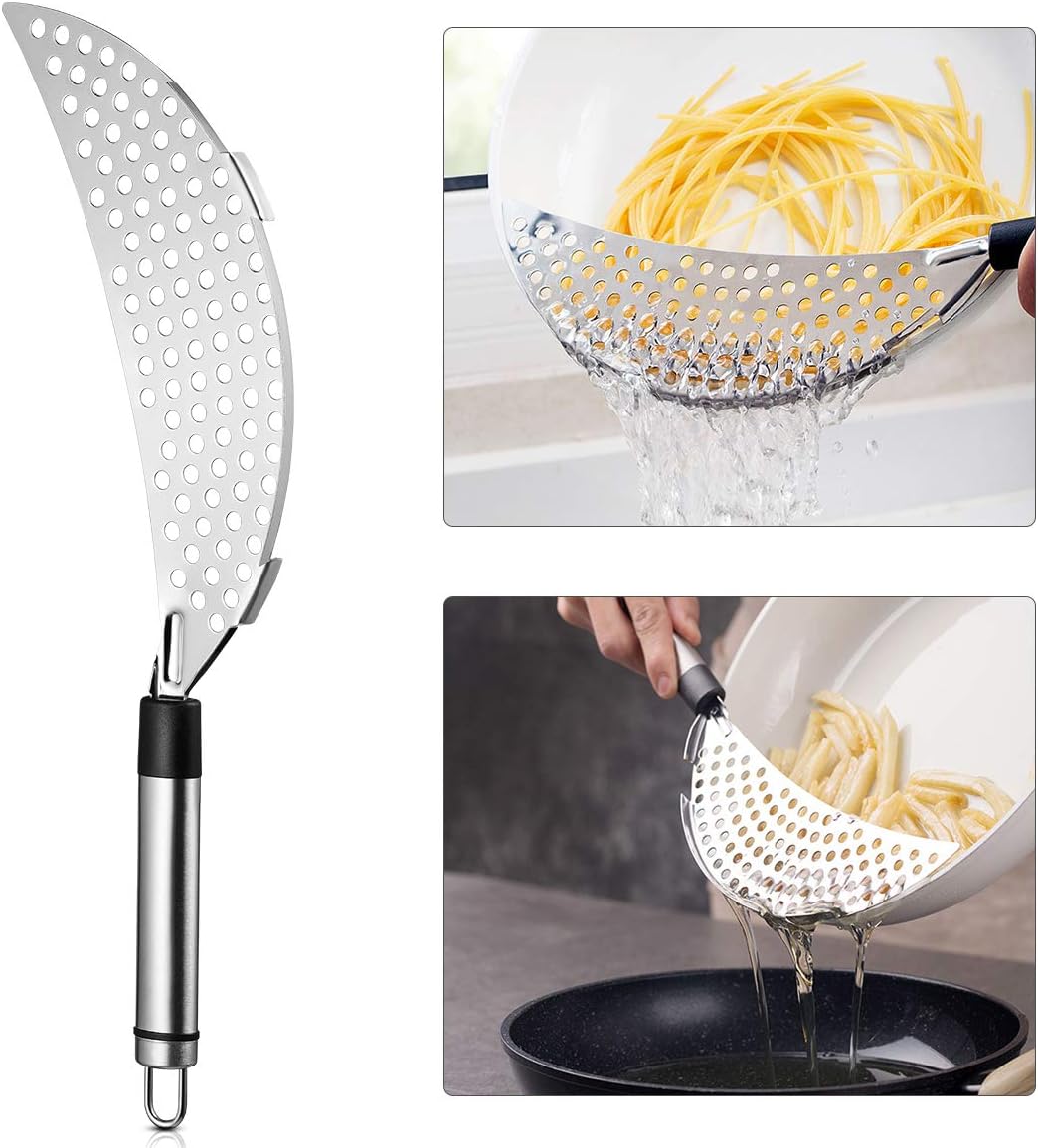 Pot Strainer Stainless Steel Crescent Pot Strainer Colander Spaghetti